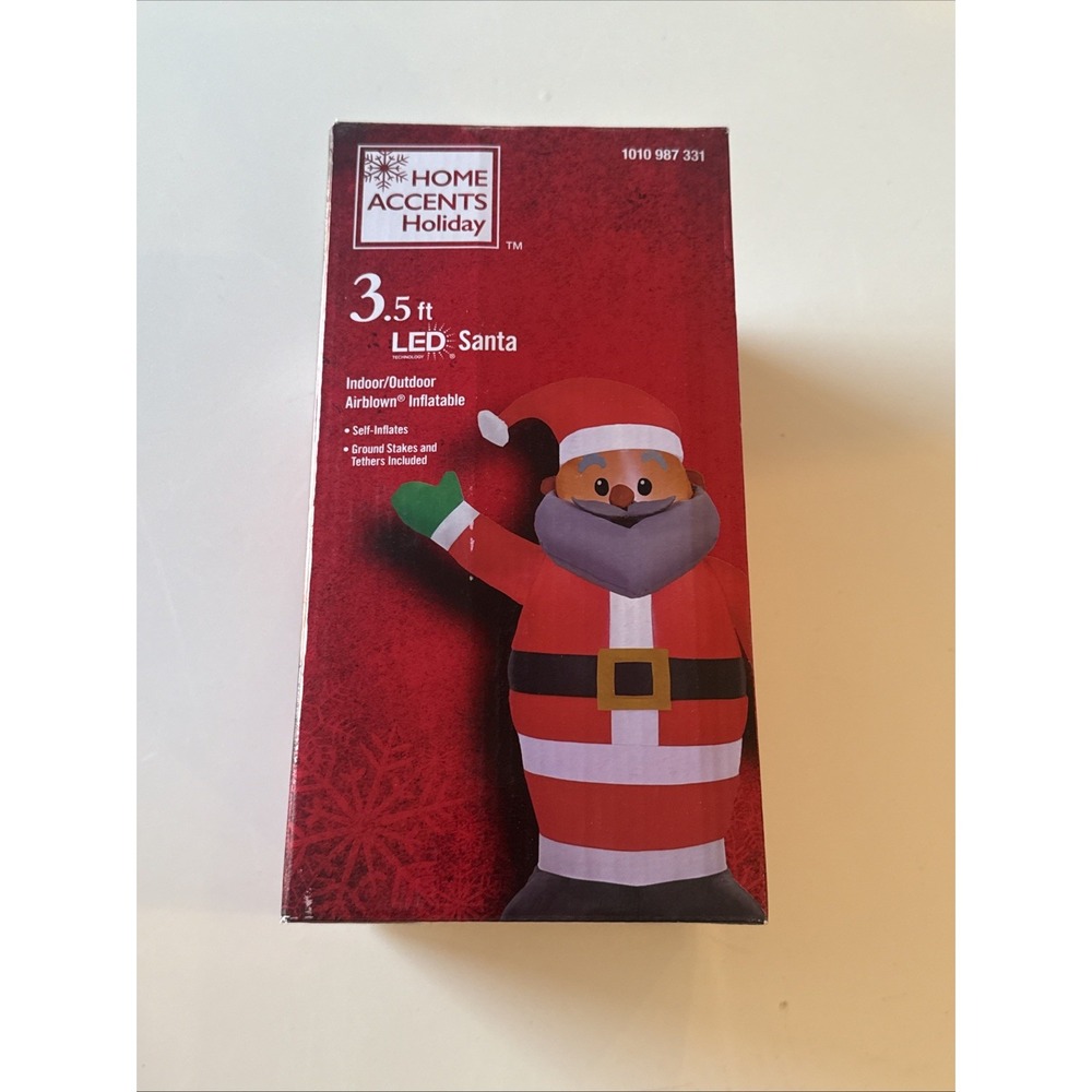 Home Accents Holiday 3.5 ft. LED Waving‎ Santa Christmas Airblown Inflatable